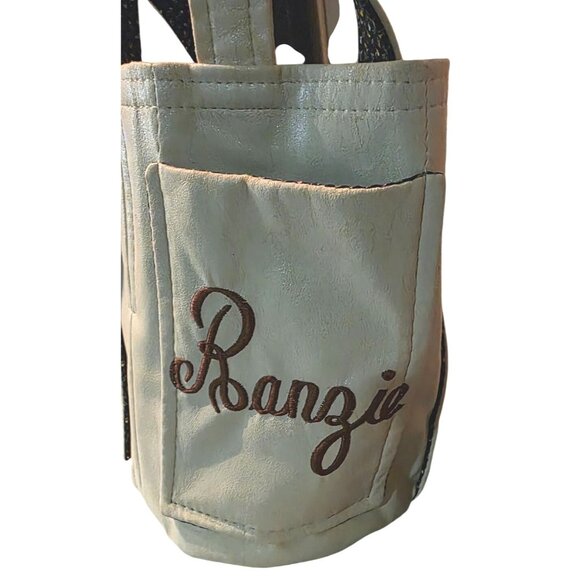 Vintage Rare Handmade Bags By T.J. Golf Embroidered Canvas Tote Bucket Purse - Picture 8 of 16